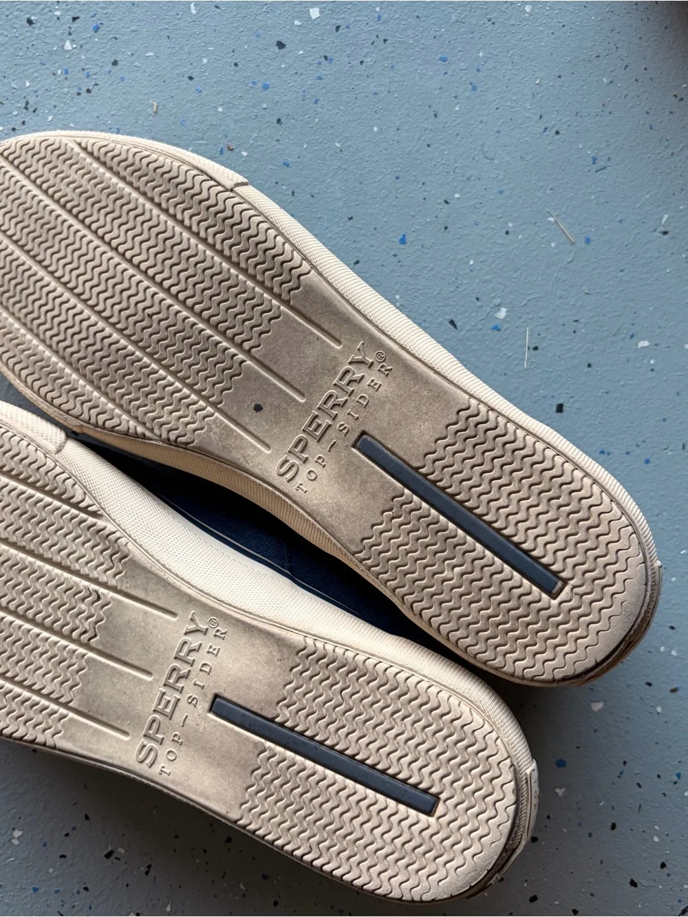 Sperry Men's Dark Navy Suede Boat Shoes with Cream Trim